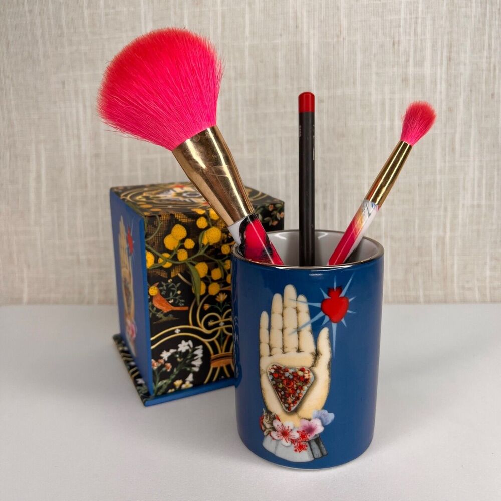 Christian Lacroix Paris Porcelain Makeup Brush Holder Gift Box Set Maison de Jeu